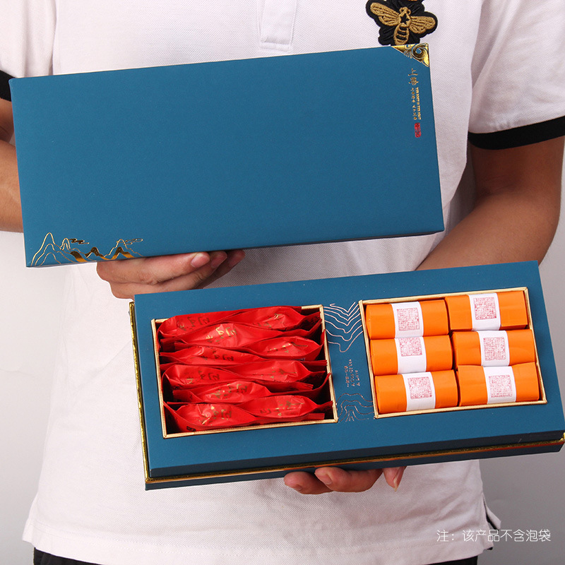 伴手礼摆泡袋装茶叶盒礼盒空盒红茶绿茶岩茶包装盒礼品盒