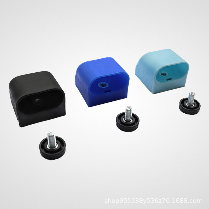 脚套椭圆管内塞堵头PE圆管塞课桌椅塞头钢管套地板保护套带垫片