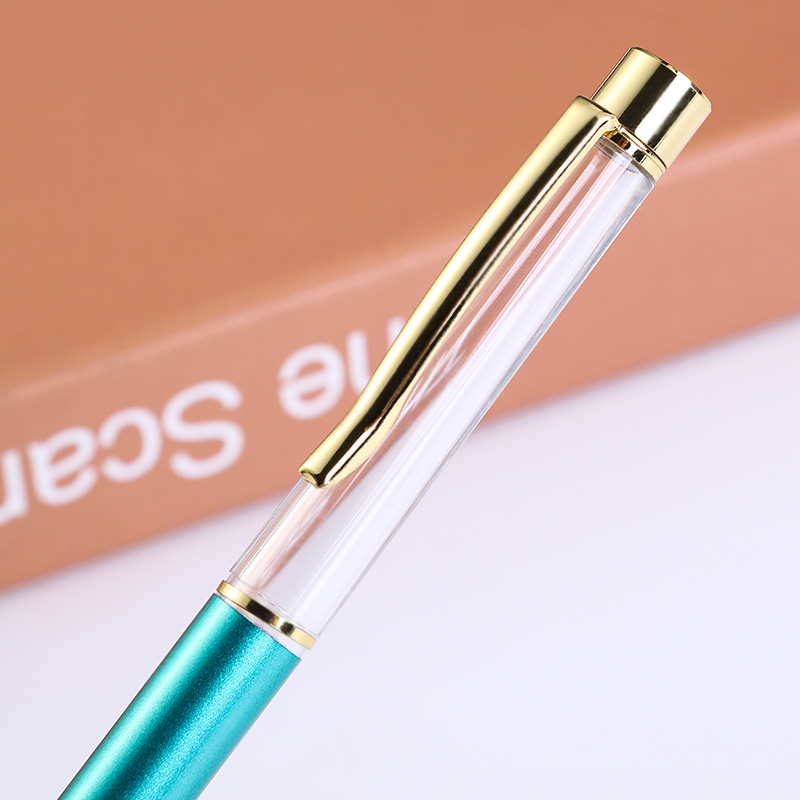 Transfronterizo japonés y coreano DIY creativo pluma de cristal vacío varilla pluma Bolígrafo De Metal pluma de aceite negocio LOGO pluma de cristal