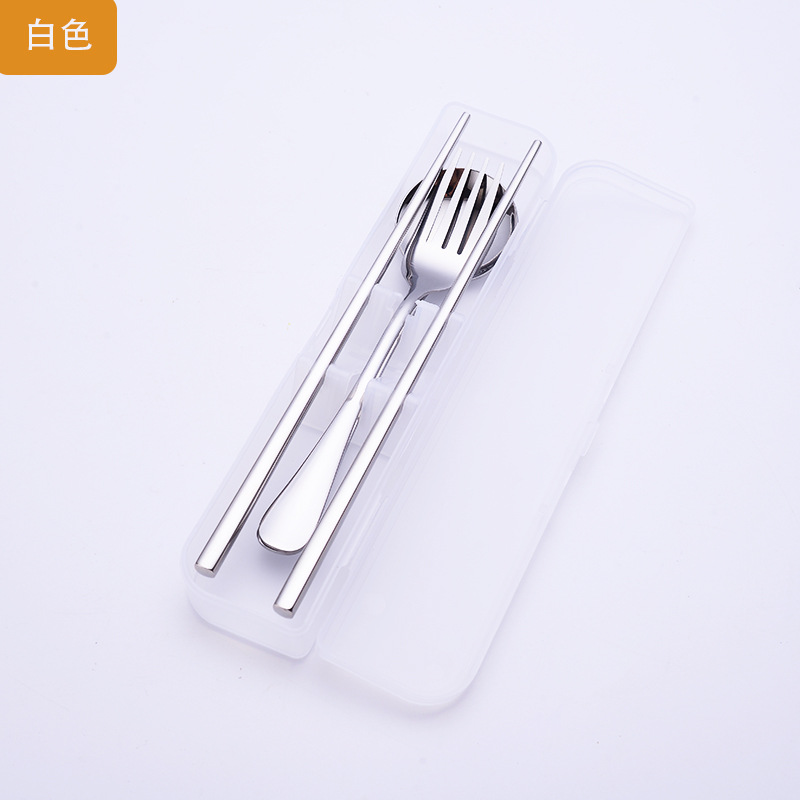 Convenient tableware, chopsticks, fork, spoon, set, (Physicals), 3 piece set, color