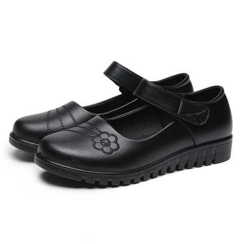 Genuine leather shoes for the elderly, women's first-layer cowhide mom's shoes, middle-aged and elderly non-slip women's shoes, mom's shoes, flat shoes, stable supply