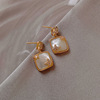 Fashionable silver needle, beads from pearl, fresh cute earrings, flowered, internet celebrity