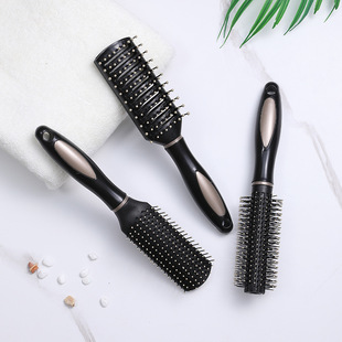 Anti-static hairdressing curly hair comb roll comb blow straight hair bangs pear flower professional modeling cylinder comb massage comb