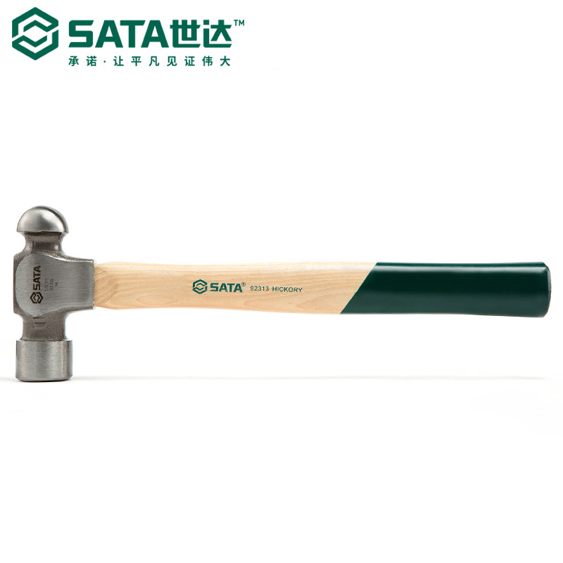 SATA/世达五金工具0.5磅1磅1.5磅木柄圆头锤92311-92315锤子