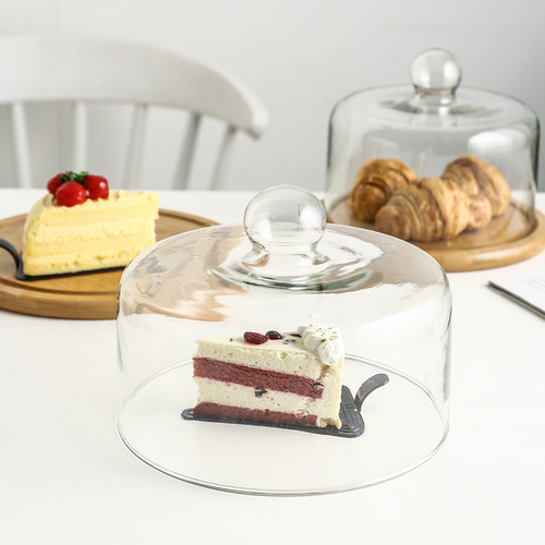 Factory Direct Cake Glass Dome Food Cover Cake Cover Glass Cover Lead-Free Food Grade Transparent Dustproof Cover