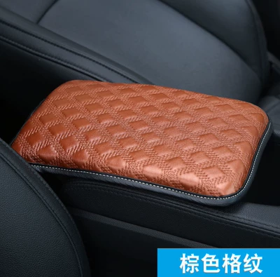 Protective Pad Memory Foam — Armrest box - plaid-brown