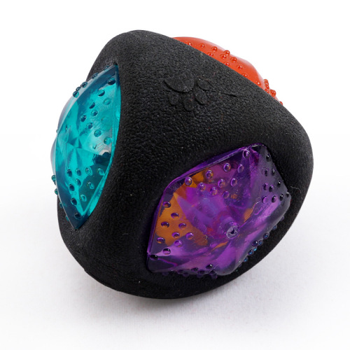 Pet dog toy bite-resistant Teddy Bichon leisure toy sound luminous black ball interactive training ball dog toy