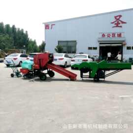 新型智能全自动秸秆青贮打捆包膜机图片视频 轴承外置打包机