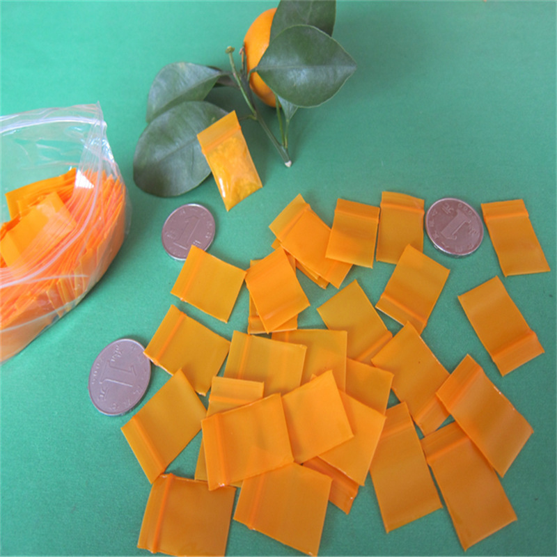 自封袋小密实袋厂现货2.5*3*3*4橙蓝红黑色加厚特小pe透明骨袋