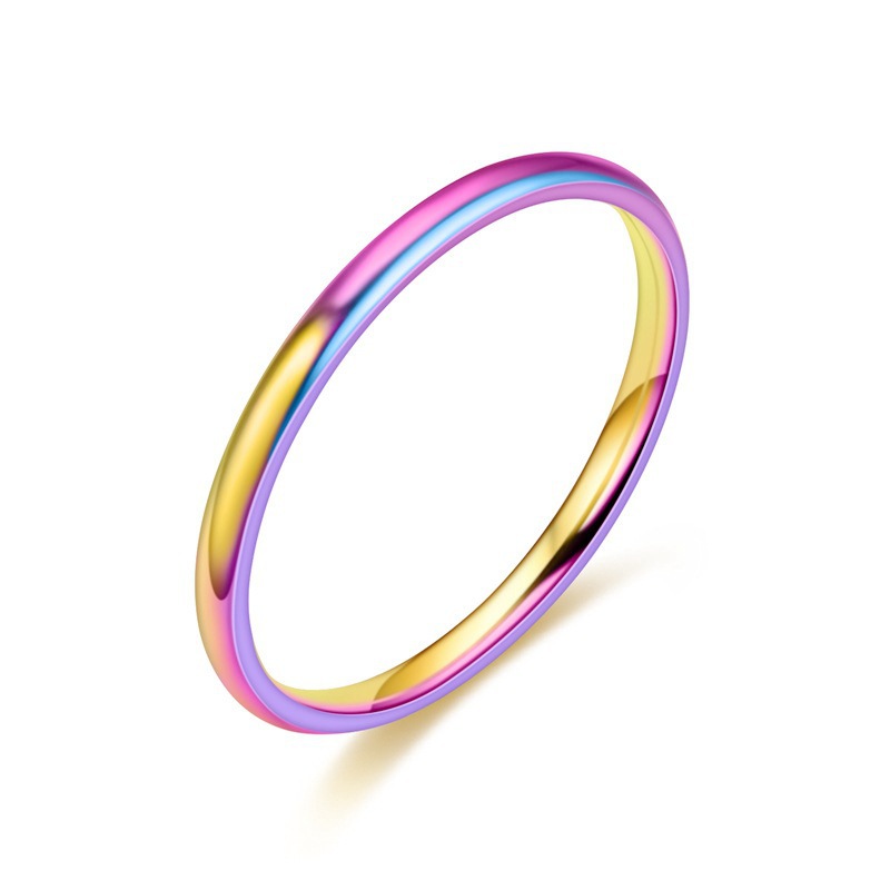 Anillo de Acero Inoxidable de Color Liso que Realza el Temperamento, Anillo Liso Minimalista y Moderno para Parejas, Joyería Popular Transfronteriza en Europa y América. image 10
