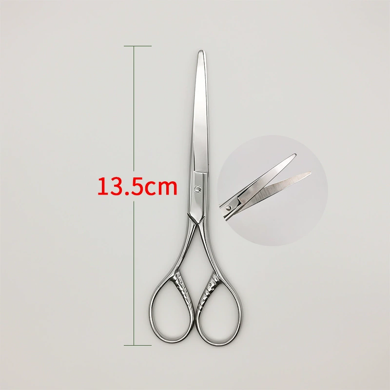 Stainless steel beauty scissors for eyelid stickers and brow trim, precision blades 8.5–16 cm