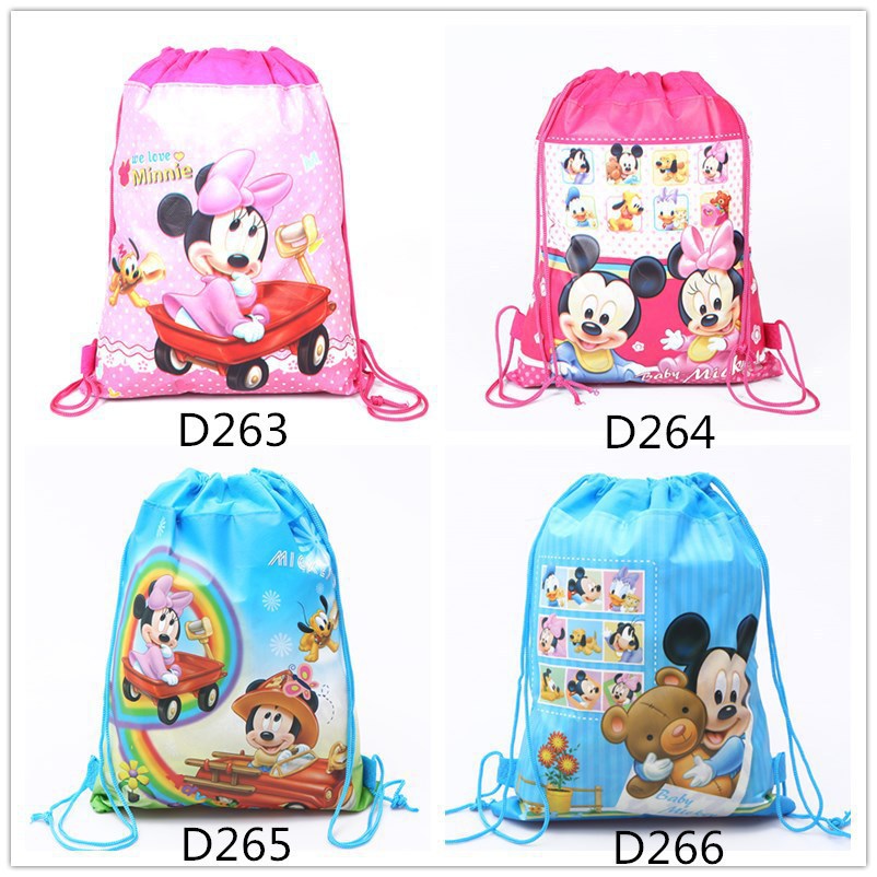 新款米琪米妮束口袋双面无纺布口袋印刷抽绳袋书包儿童礼物现货