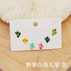 Earrings, cute universal silver needle, set, Korean style, silver 925 sample, simple and elegant design