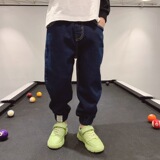 Джинсы для мальчиков, осенние детские летние штаны, бархатное средство от комаров, в корейском стиле