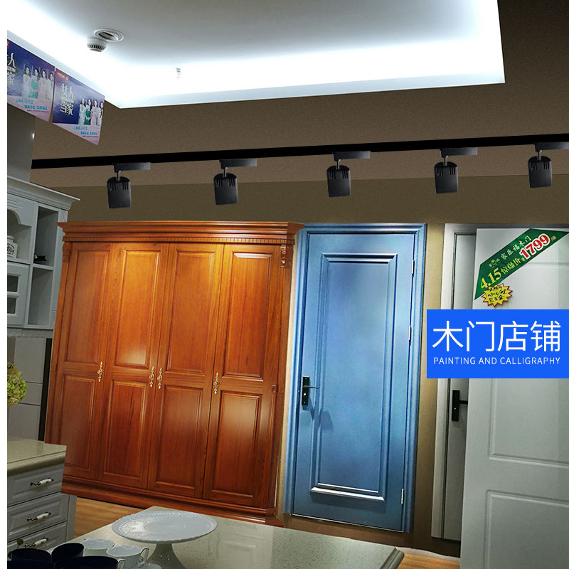 Gallery exhibition spotlights, gobo-type floodlighting tools, tile showroom large-area track lights, COB wide-angle track lights