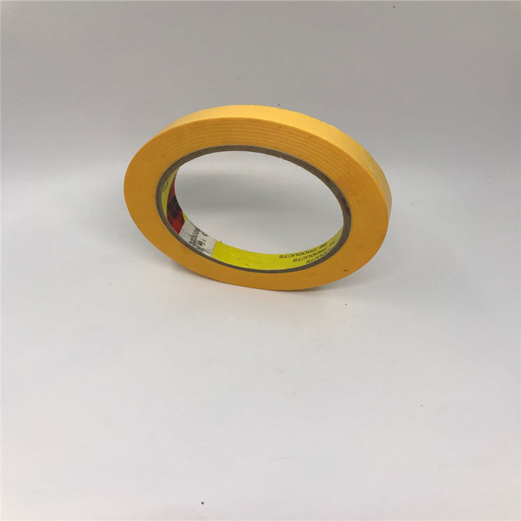 244美纹纸胶带高粘度不易撕断喷漆遮蔽黄色和纸胶带 耐温胶带
