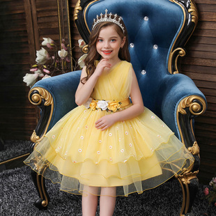 Children's New Princess Dress Girls' Evening Dress Birthday Party Tully Veil Dress Flower Girl's Wedding Dress Catwalk Dress