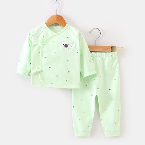 Spring newborn baby underwear set, cotton long-sleeved 0-6 months baby monk clothing, Class A children's boneless suit