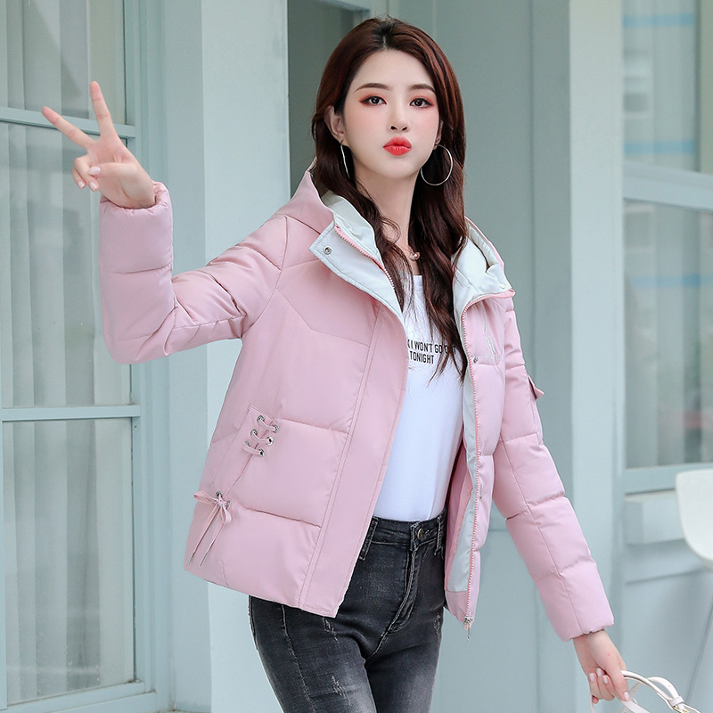 2021 al por mayor nueva ropa de algodón para mujeres corto estilo coreano chaqueta de algodón caliente delgada ropa de mujer abrigos de invierno y otoño estudiantes chaqueta de algodón