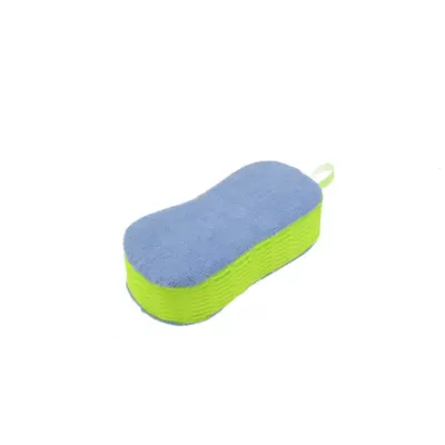 Car wash sponge 8-shaped large high density absorbent cleaning sponge car supplies beauty waxing sponge block (Car cleaning tools) - fluorescent-green-light-blue-70g