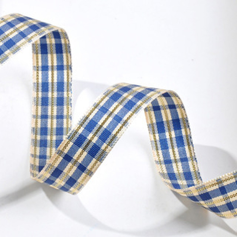 1,6 cm Plaid cinta embalaje de regalo cinta de estilo británico ropa accesorios textiles DIY tocado accesorios para el cabello cinta