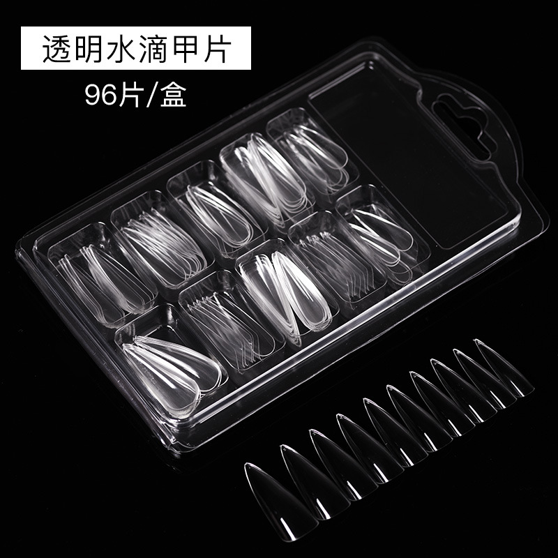 Hoja de uñas gota de agua transparente (96 unids/caja)
