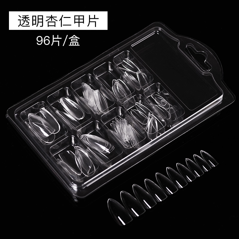 Tabletas de uñas de almendra transparente (96 unidades/caja)