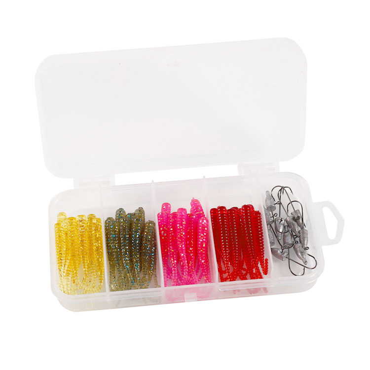 50 unidades de agua de mar de agua dulce multifuncional gusano suave cebo falso Luya cebo suave Venta caliente RAÍZ DE PESCA cebo traje de cabeza de plomo