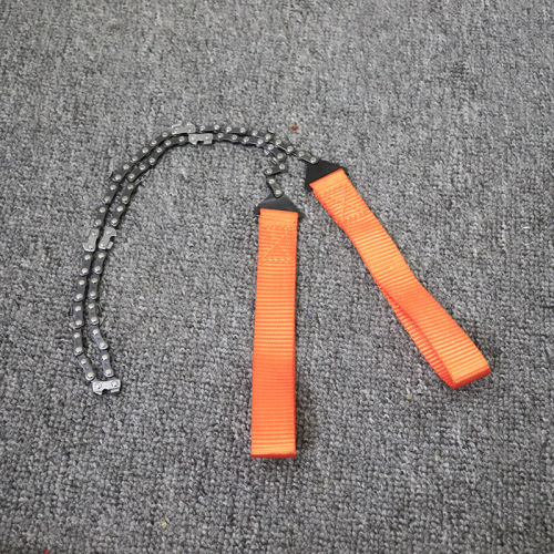 Outdoor Portable Pouch Pull-Lever Chainsaw 11/33 Teeth 24-Inch Camping Survival Chainsaw Garden Felling Line Saw Tool