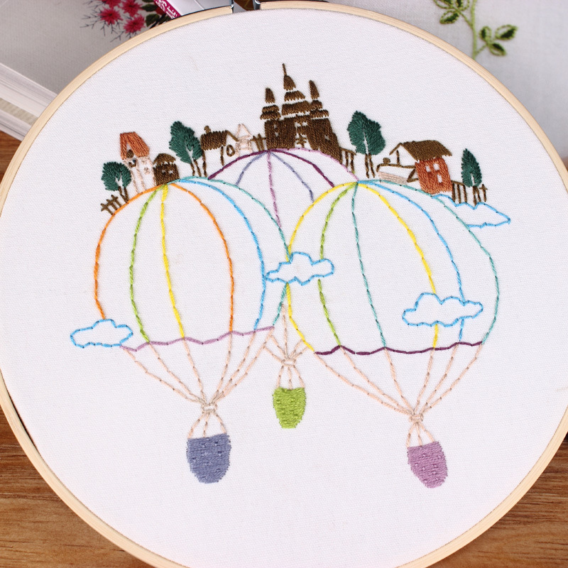 DIY Kit de bordado hecho a mano paquete de material delfín sirena globo de dibujos animados animal europeo transfronterizo inglés