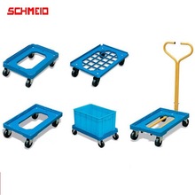 Schmeid施盾ABS塑料胶箱搬运车四轮工业料箱台车周转箱乌龟小推车