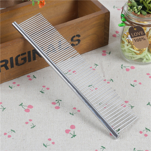 Pet comb manufacturer wholesale cat cleaning beauty flea comb dog shaped steel comb pet detangling comb
