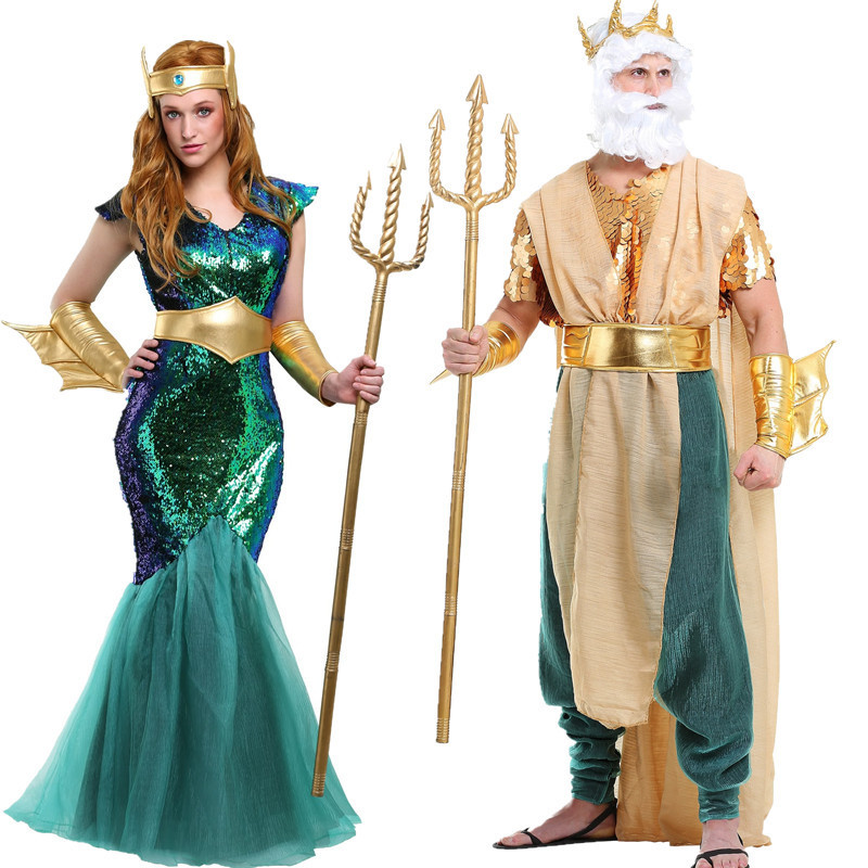 Halloween Costumes Adult Couple Neptune Ancient Egyptian Queen Pharaoh Uniform Queen Kingdom God of War Performance Costume Halloween Costumes Adult Couple Neptune Ancient Egyptian Queen Pharaoh Uniform Queen Kingdom God of War Performance Costume