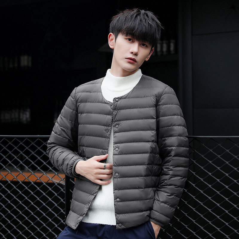 Cross-Border Men's Lightweight down Jacket 2026 Autumn and Winter Short Style with Inner Lining for Middle-Aged and Elderly, Suitable for Wearing Inside or as an Outer Layer, Ultra-Lightweight Collarless Coat Cross-Border Men's Lightweight down Jacket 2026 Autumn and Winter Short Style with Inner Lining for Middle-Aged and Elderly, Suitable for Wearing Inside or as an Outer Layer, Ultra-Lightweight Collarless Coat