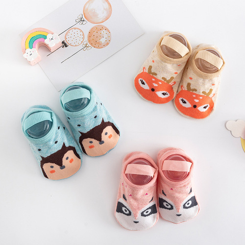 2025 Pure Cotton Spring and Summer Baby Learning to Walk Socks with Cartoon Shoes, Glue Anti-Slip Infant Band Floor Socks