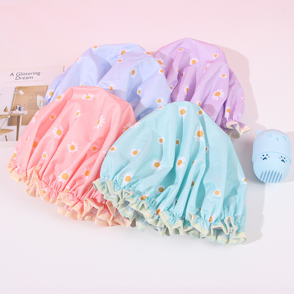 Waterproof cartoon shower cap for adults