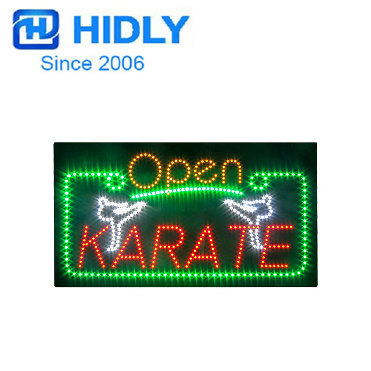 出口各大连锁店LED迷你发光字KARATEOPEN广告招牌悬挂式