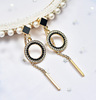 Earrings, fashionable silver needle from pearl, silver 925 sample