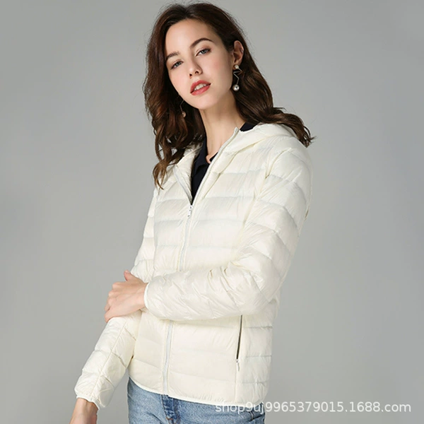 With hood, white