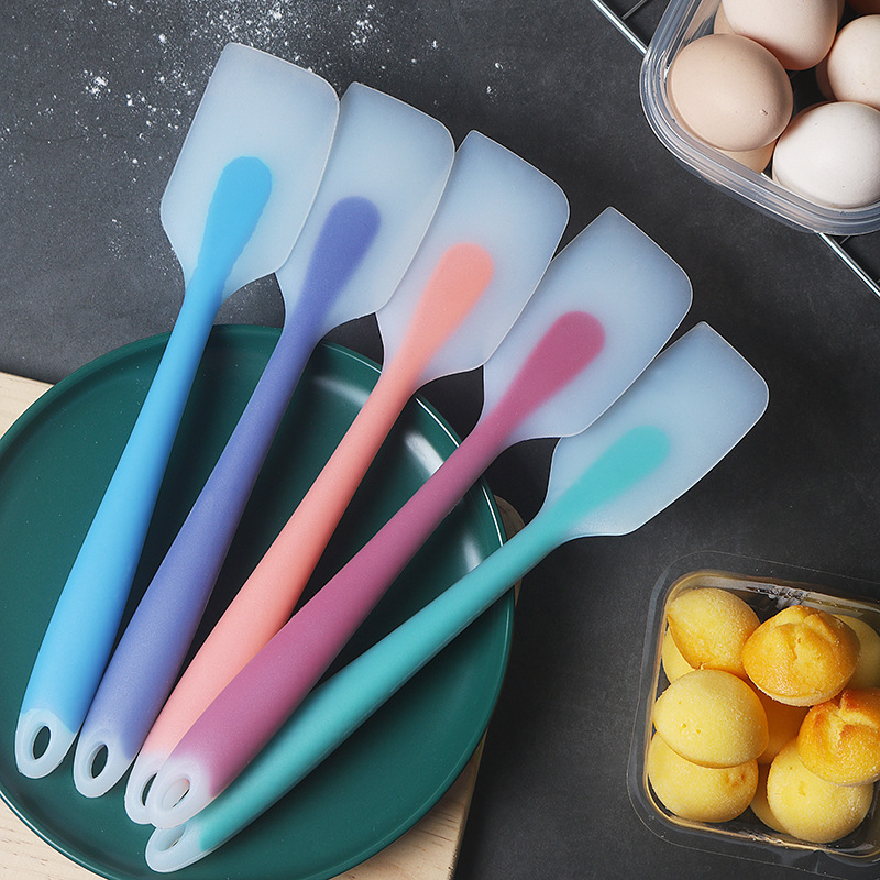 Translucent silicone scraper integrated high temperature resistant DIY cake stirring cream spatula butter scraper baking tool