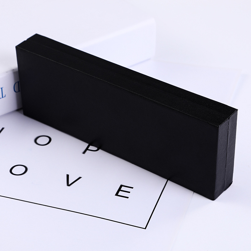 Suministro directo de fábrica caja de papelería negra caja de bolígrafo de firma comercial caja de bolígrafo pequeña caja de papel caja de bolígrafo comercial logotipo de impresión