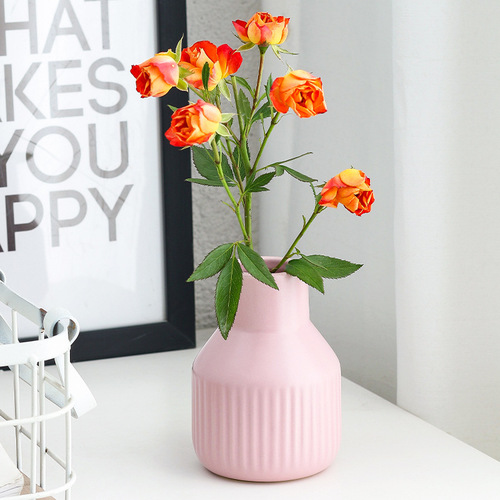 New Art Nordic Minimalist Ceramic Vase Creative Small Dry Flower Arrangement Vase Home Living Room Mini Vase Decor
