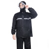 Split raincoat, set for adults, retroreflective trousers, increased thickness