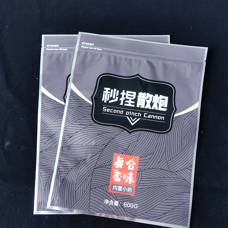 秒诱散炮鱼饵包装袋 三边封骨条袋供应 镀铝塑料彩印包装袋