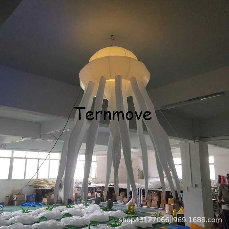 充气灯光水母气模星星酒吧派对商场中厅悬挂公园海洋户外悬挂美陈