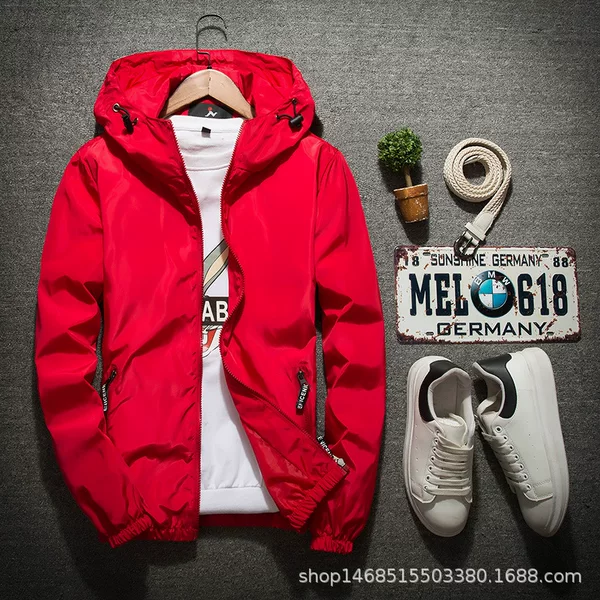 Spring and Autumn Thin Sports Class Clothes Male Students Hooded Casual Jacket Women's 2019 New Couple Jacket logo