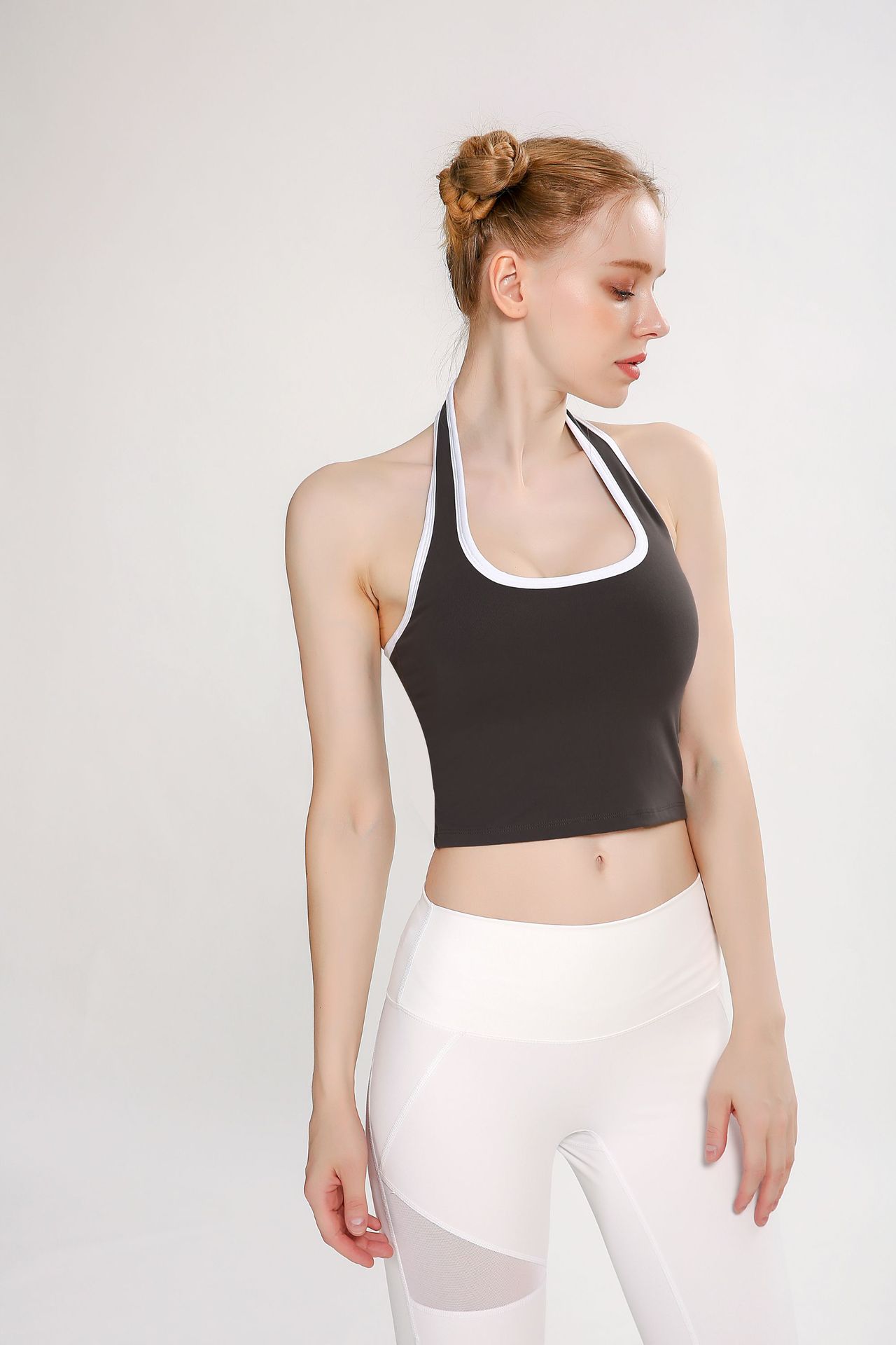 2020 yoga chaleco Halter de las mujeres belleza espalda color a juego con almohadilla de pecho push up deportes fitness Top ropa de entrenamiento de baile