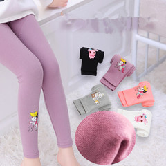 New autumn and winter girls pure cotton leggings Lycra cotton brushed trousers girls Korean style stretch spring and autumn children's pants