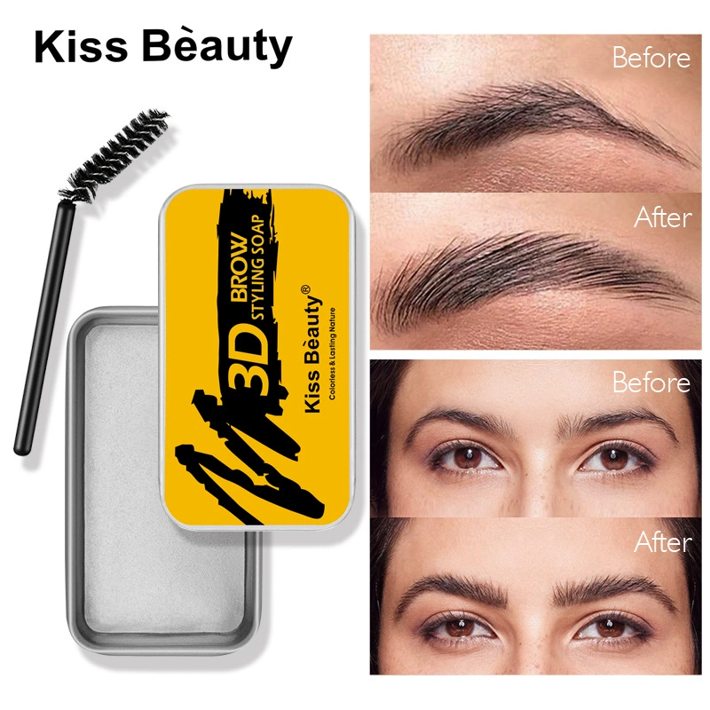 Безцветное прозрачное средство для укладки бровей (Kiss Beauty) — стойкая фиксация, держит четко, 10 г