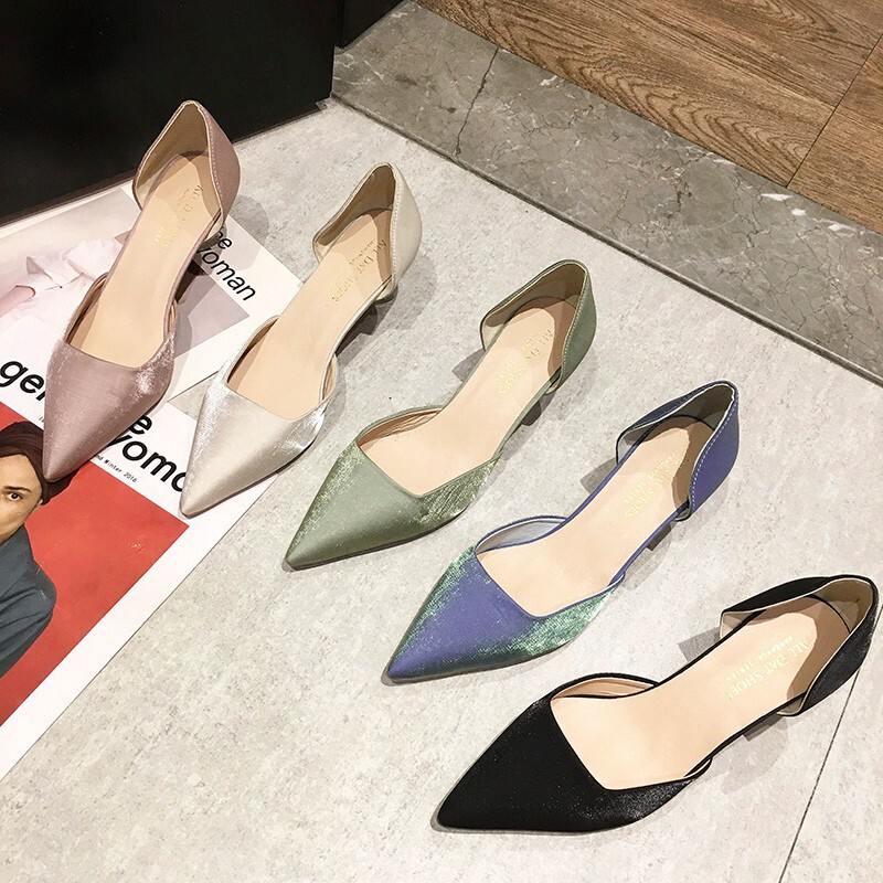 Stiletto high heel single-layer shoes women's shoes 2023 new summer fresh all-match internet celebrity French style small heel shoes pointed toe